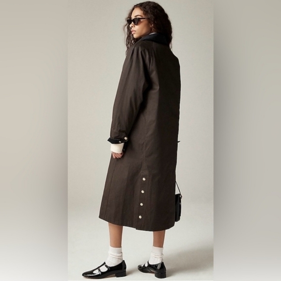 NWT J.Crew Long Barn Jacket in Waxed Cotton Twill Size SP - Picture 2 of 11